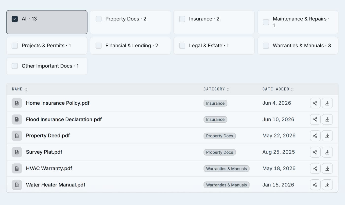 Document vault screenshot