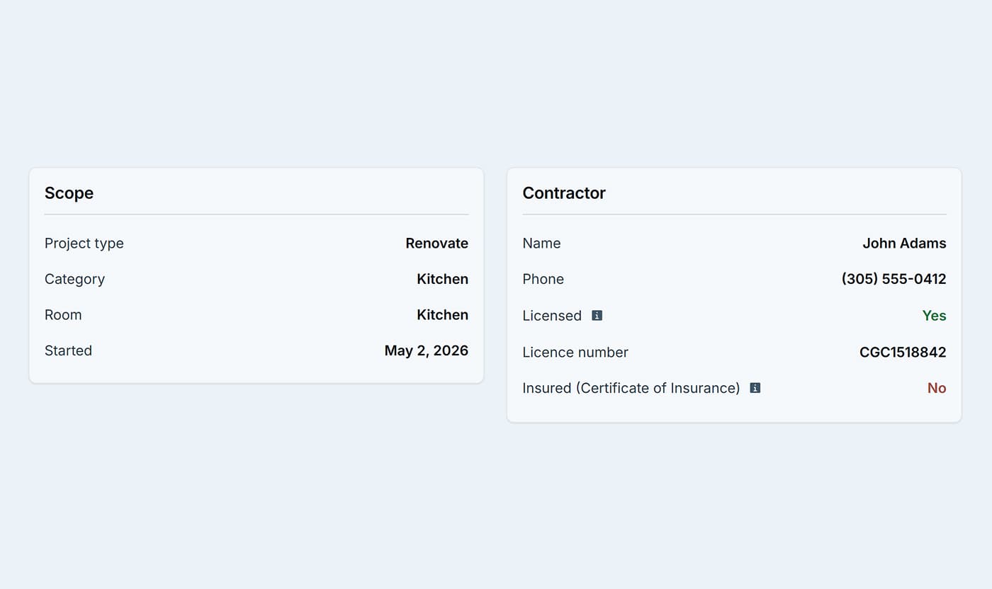 Project detail view screenshot