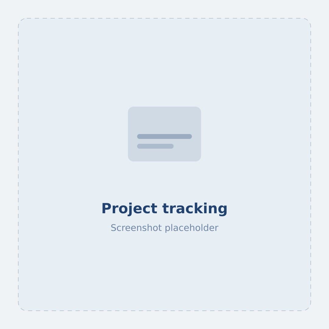 Project tracking screen